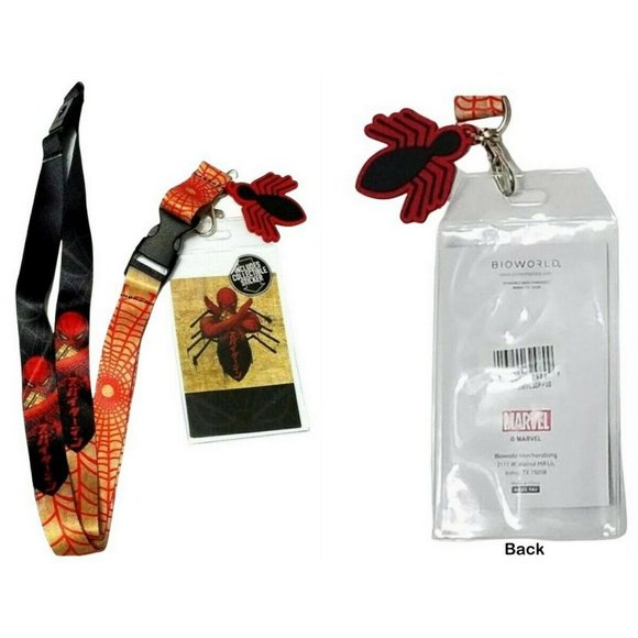 Bioworld Marvel Spider-Man Lanyard with Sticker, ID Badge Holder & Rubber Charm - Picture 1 of 9